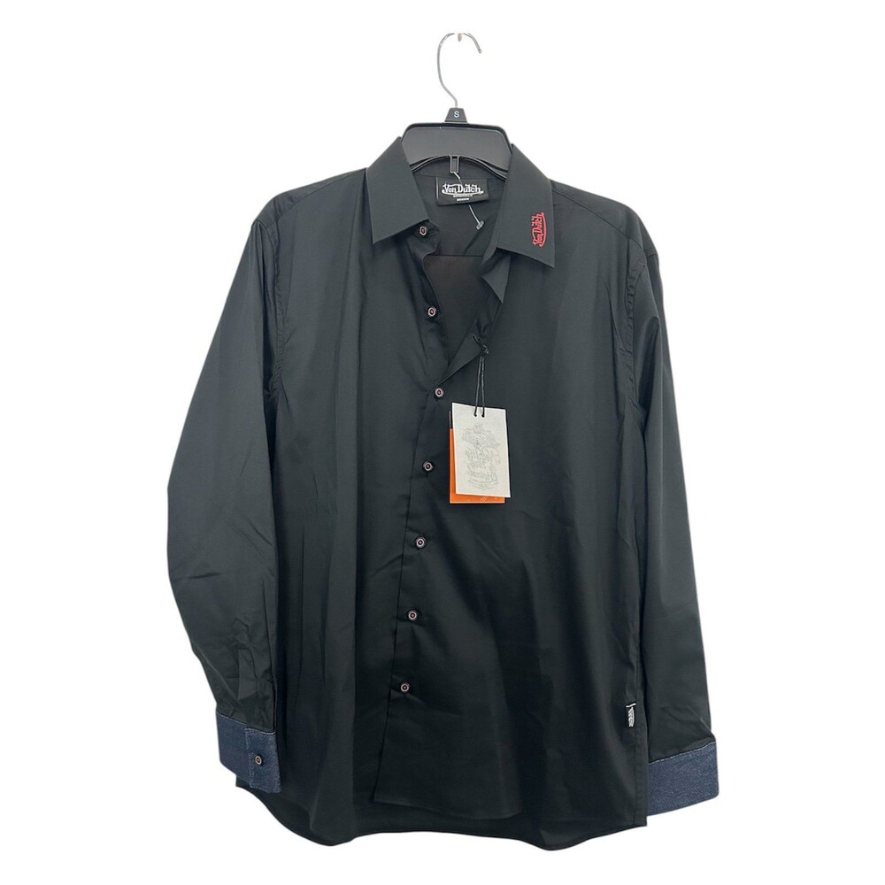 Men’s Black Von Dutch Long Sleeves Shirt Size Medium